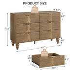 6-Drawer Dresser with Deep Drawers, Modern Wooden Chest